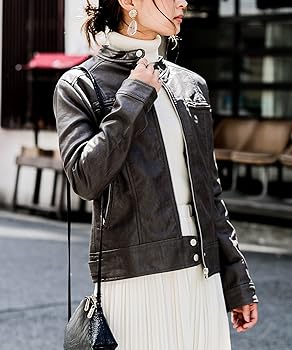 Amazon | [FASHIONLETTER] ライダースジャケット レディース